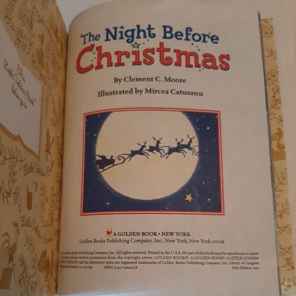 2001 A Little Golden Book: The Night Before Christmas Clement C Moore - Picture 3 of 5
